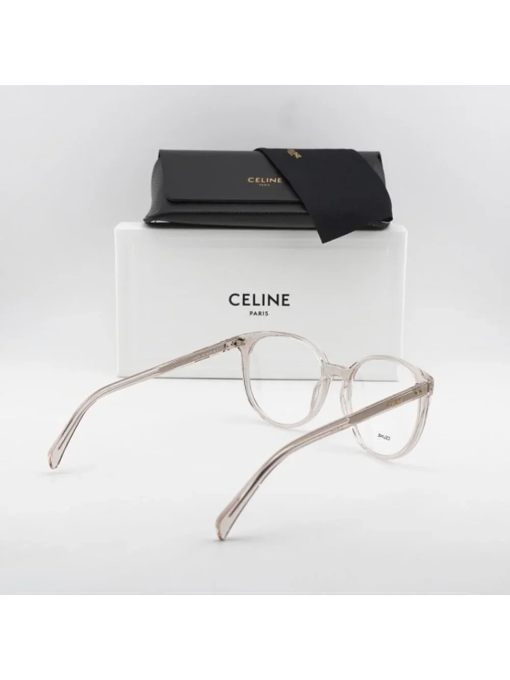 Celine CL50077I 073 Eyeglasses Transparent Rose 54mm Cat Eye Frame
